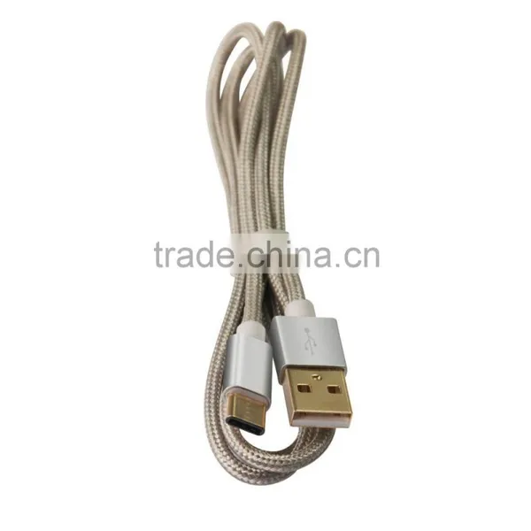 Gray Silver Nylon Braided USB 3.1 USB-C to USB Type A Data & Charging Cord USB Type C Cable photo-4