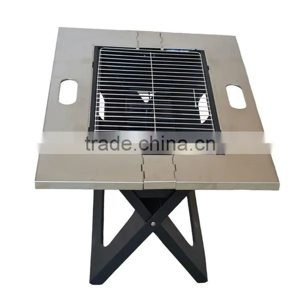Portable Folding Charcoal Barbeque Grill Mini Charcoal BBQ Grill photo-3