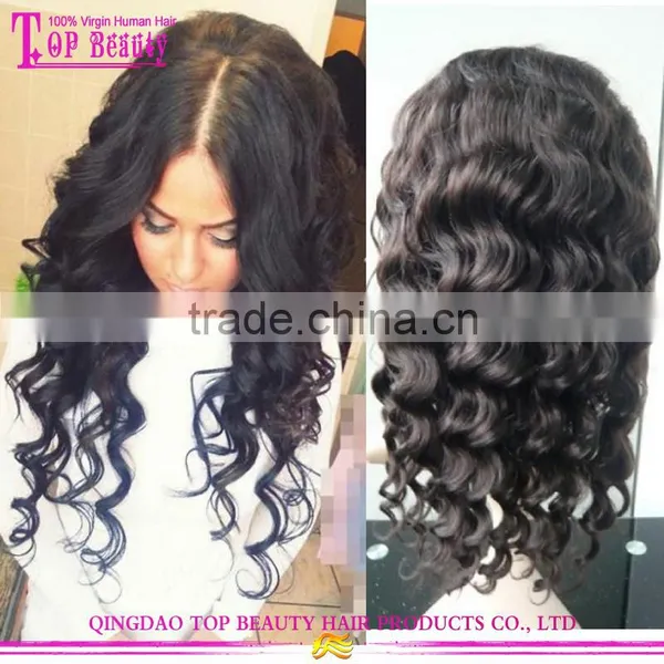 Glueless Silk Top Full Lace Wig Brazilian Hair Deep Wave Silk Top Full Lace Wig for Black Women
