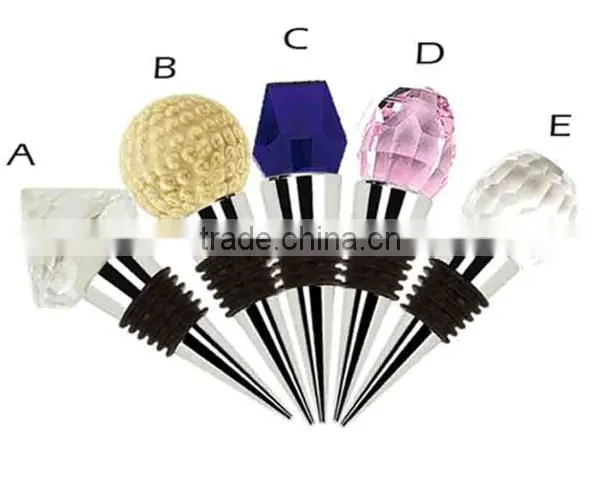 Heavy Duty Zinc Alloy Material Crystal Wine Stopper Wine Bottle Stopper photo-4
