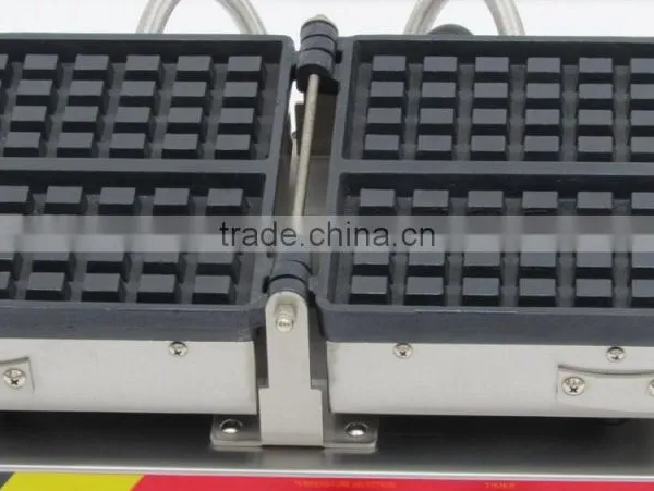 120V 220v, 1400 Watts Plug 180 Opening Easy Clean System Belgian Waffle Iron (2) 4" x 7" Belgian Waffles, U-shaped Handles photo-2