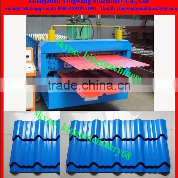 Colored Glazed Tile Roofing Sheet Roll Forming Machine photo-3