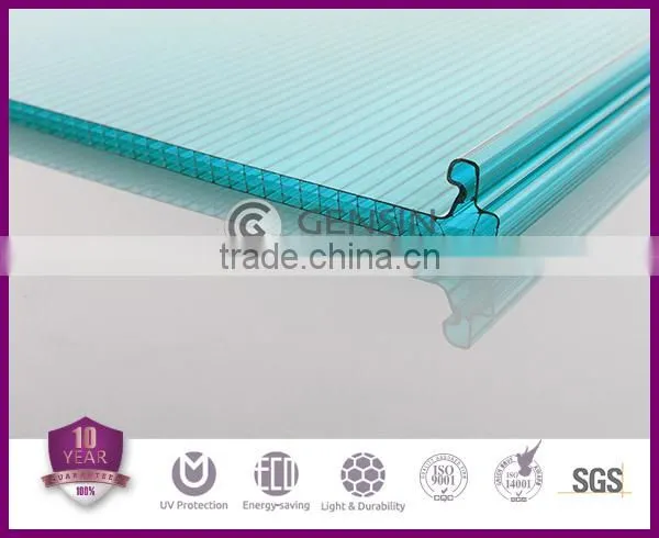 Four Wall Rectangular Structure U-lock Polycarbonate Hollow Sheets / Multi-wall pc Sheet/pc Panel photo-5