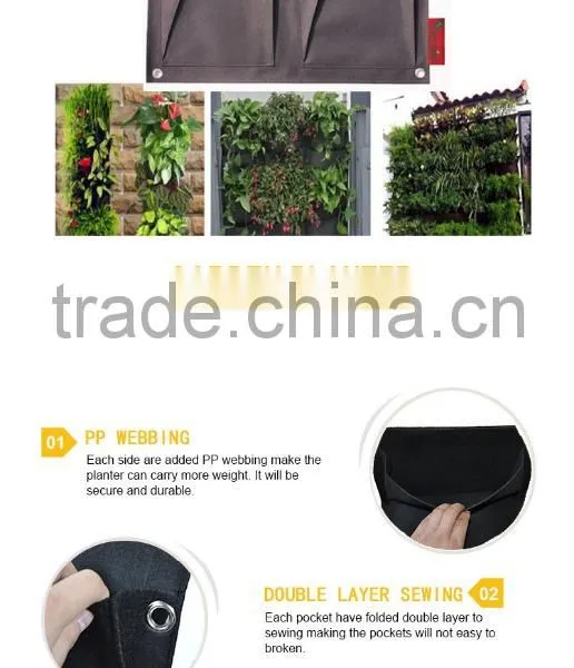 4 Pockets Vertical Garden Felt Strawberry Planters Grow Bags photo-5