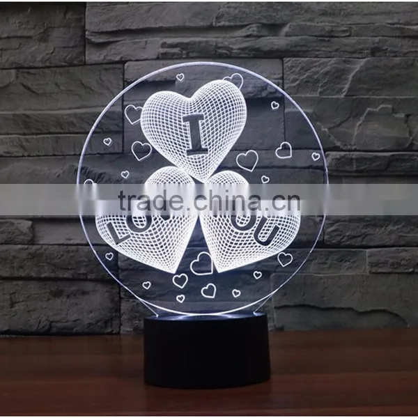 2017 Valentine's Day Gift 7color 3d Romantic LED Night Light Lamp Toys for Kids photo-6