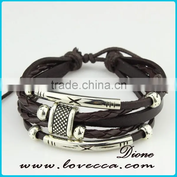 316L Stainless Steel Leather Bracelets for Men Braided photo-4