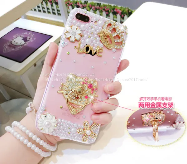 Ring Holder Silicone Cell Phone Cover Case Diamond Mobile Phone Cases for IPhone7/7Plus/6/6s/6plus/6splus Soft TPU Case photo-2