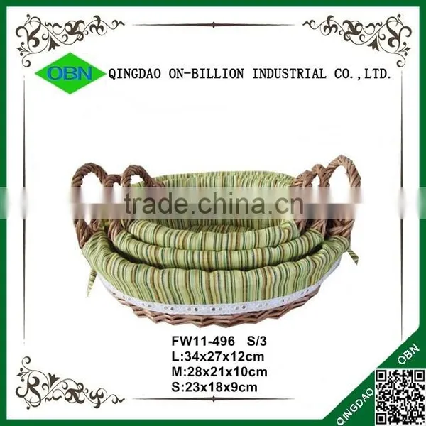Sets Cheap Handmade Wicker Bread Basket With Liner photo-2
