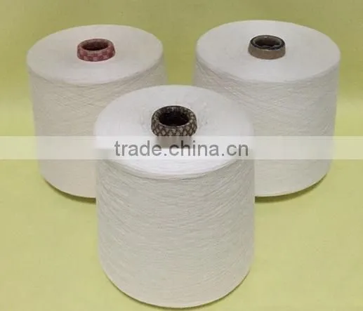 100%Raw White Cotton Polyester Blended Yarn for Knitting photo-3