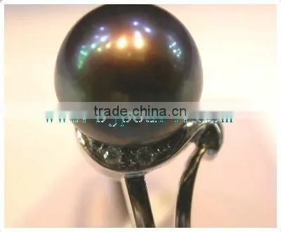 Rose Purple Seawater Tahitian Pearl Ring photo-4