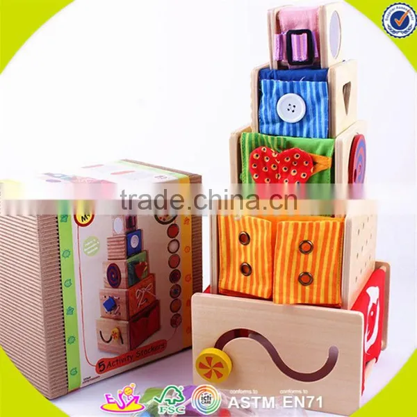 Wholesale Funny Kids Wooden Stacking Cup Blocks Toy Hot Sale Beautiful Baby Wooden Stacking Cup Blocks Toy W13D089 photo-2