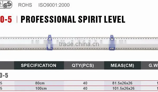Five Vials Level Spirit Level With Scale Aluminium Level Ruler photo-2
