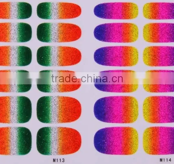 Hot Selling Gradient Color Nail Sticker for Girls, Gradient Nail Stick Fashion Nail Art Decals photo-5