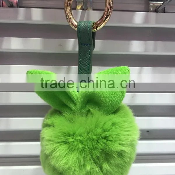 Fashion 8cm Rabbit Pom Key Holder K024-007 photo-3