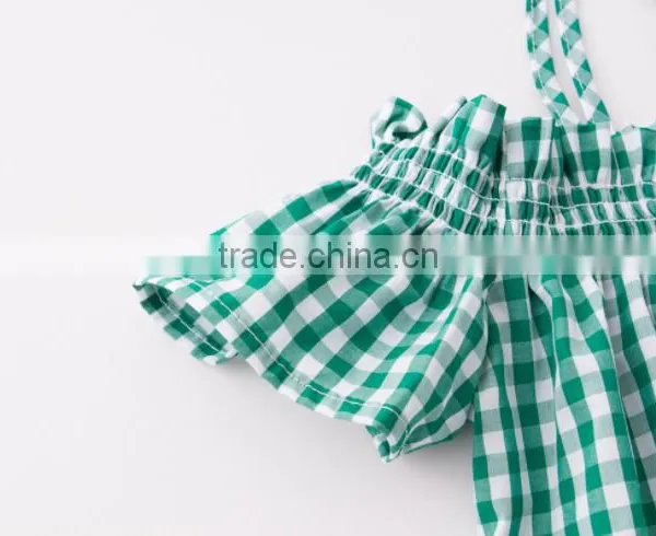 Wholesale Summer Girls New Design Stylish Check Blouse in 2017 photo-3