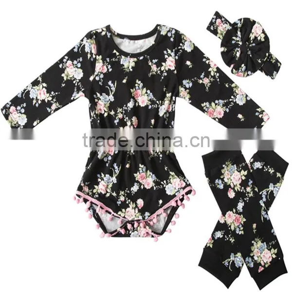 2017 New Arrival Baby Girl Floral Printed 100%cotton Romper photo-3