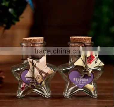 Mix Size Eiffel Tower Shape Glass Wishing Bottles Hot Sales Wooden Cork Wishing Bottles With Small Eiffel Tower Pendant photo-3
