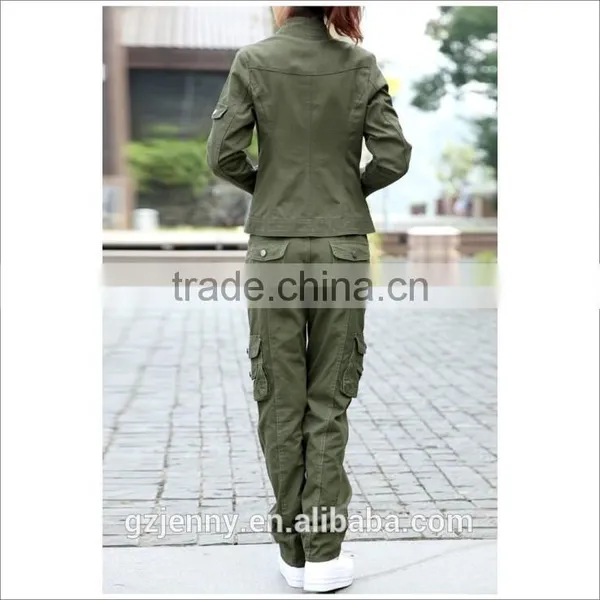 Wholesale Factory Supply Custom Sexy Girls Military Suit Olive Green Uniform photo-2