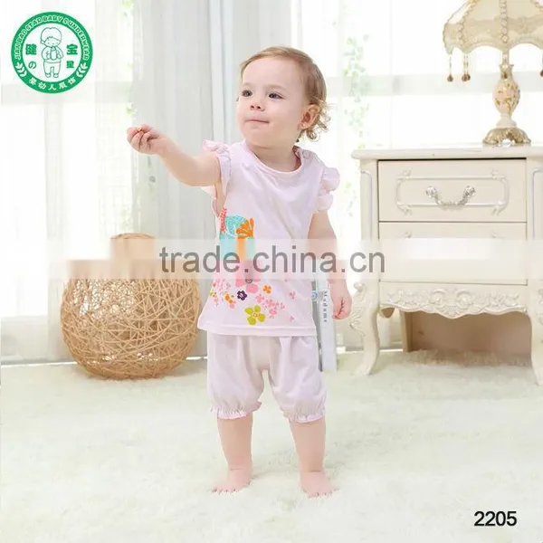 Ruffled Infant Girls Clothing Summer Kids Cotton Clothes Sets photo-4