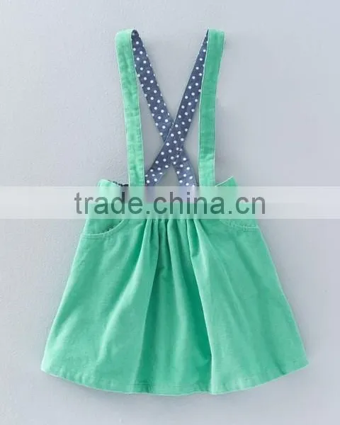 2017 Fashion Wholesale New Design Baby Girl Suspender Skirt Schoolgirl Kids Costume Dress Baby Clothing photo-3