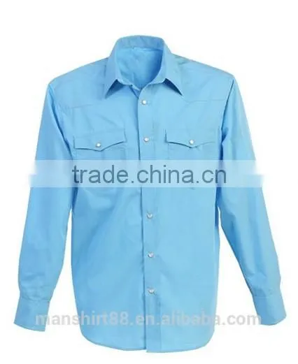 Thick Solid Fabric Double Pocket Mens Casual Shirts photo-3