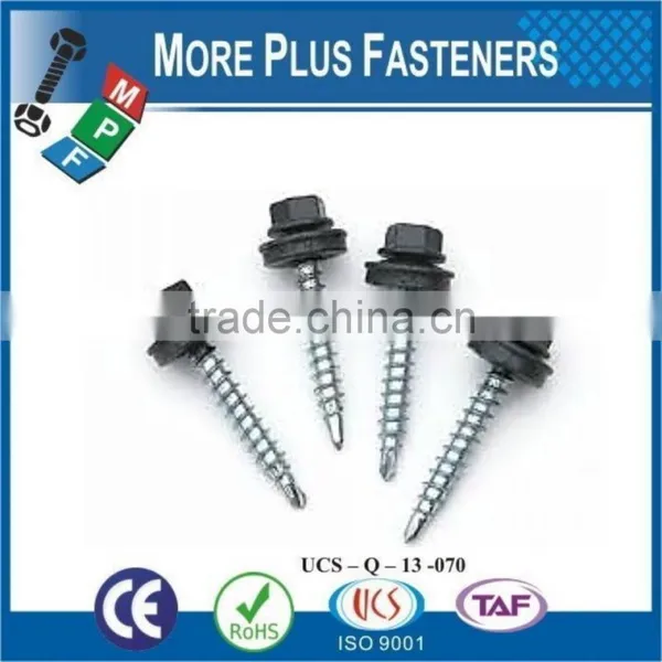 Made in Taiwan Hex Washer Head Drill Point Blue Zinc Coated Colored Roofing Self Tapping Screw photo-6