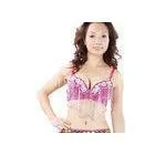 Shining Purple Tribal Belly Dance Tops Costume With Long Beaded Fringe Accents