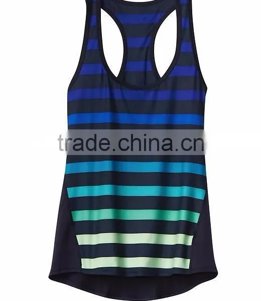 China Manufacturer Stripe Women Sport Tank Top photo-3