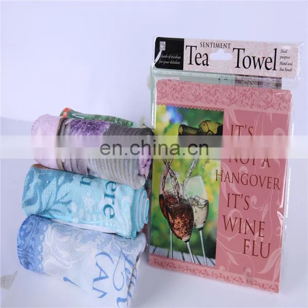 Health&Beauty Soft Printed Microfiber Tea Towels With Cellobag Packing