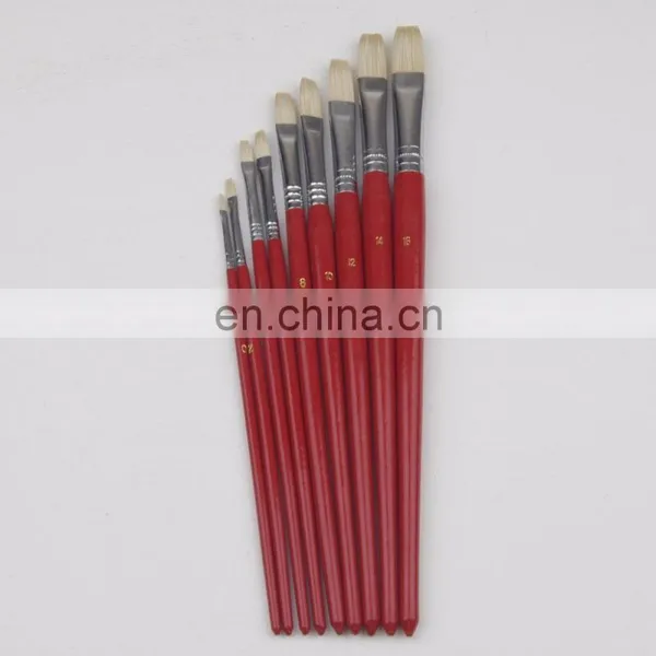 Short Wooden Handle Artist Bristle Paint Brushes photo-3
