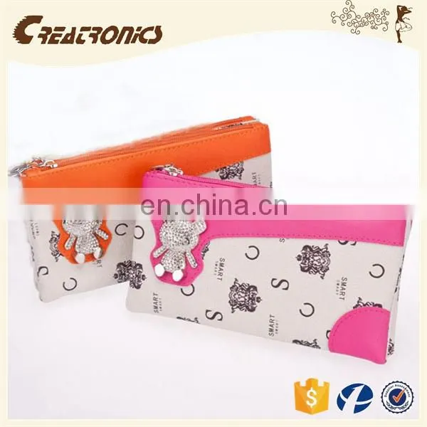 CR Low MOQ Requirements Multicolor Surface Inlaid Lovely Little Bear Black Stylish Noble Women's Wallets photo-5