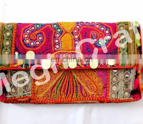 Wholesale Indian Banjara Coin Clutch Bag -Gypsy Coin Clutch Bag - Indian Gypsy Banjara Hippie Style Purse photo-6
