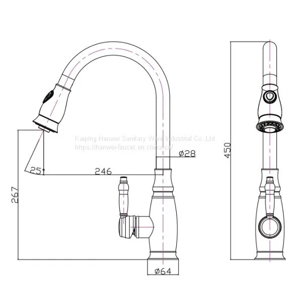 New Style Pull Out Kitchen Faucet Modern Shower And Subble Water Ways Kitchen Tap photo-3