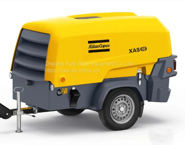 Atlas Copco Новая 8-я серия XAS88 малогабаритного воздушного компрессора с давлением 7 бар/100 Psi, с дизельным двигателем Kubota, переносной воздушный компрессор