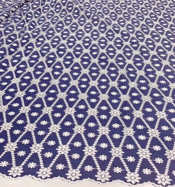 High Quality African Dry Polished Cotton Lace Fabric Material photo-2