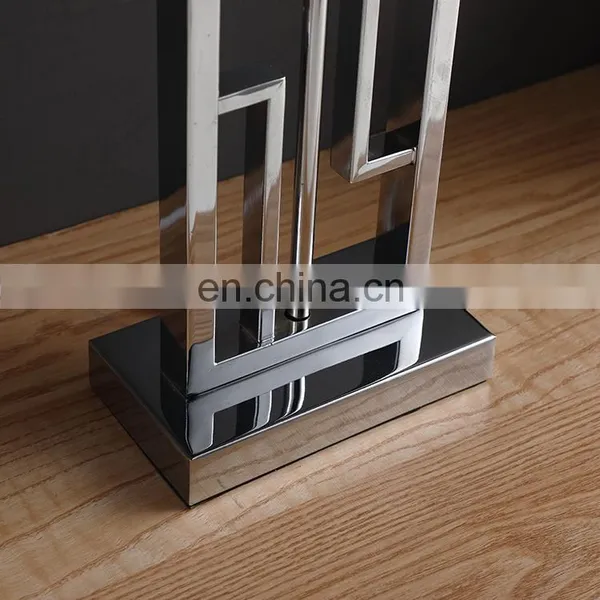 Western Elegant Design Rectangle Iron Material Cheap Bedside Study Table Lamp for Home Decor photo-6