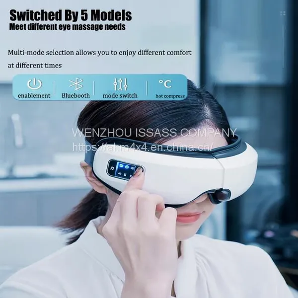 Wireless Air Pressure Vibration Digital Eye Massager Vibration Magnetic Acupuncture Therapy Relief Heat Compress Eye Mask photo-4