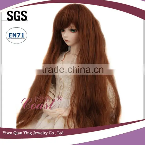 Cheap Long Wholesale Dark Brown Curly Hair Doll Wigs photo-2