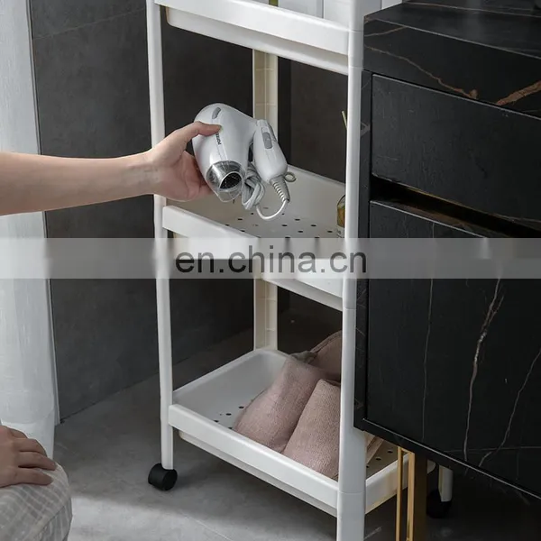 Kitchen Truck Trolley Rack With Caster Convenient Transfer of Movement Detachable Plastic Storage Cart 4 Tiers photo-4