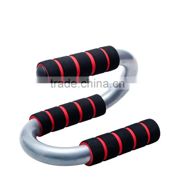Home Fitness Equipment S-shaped Push Up Stand Push Up Bar Red Color