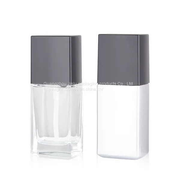 30ml square thick foundation liquid foundation bottle (spot full cover sub package glass bottle) 30ml rectangular press lotion bottle