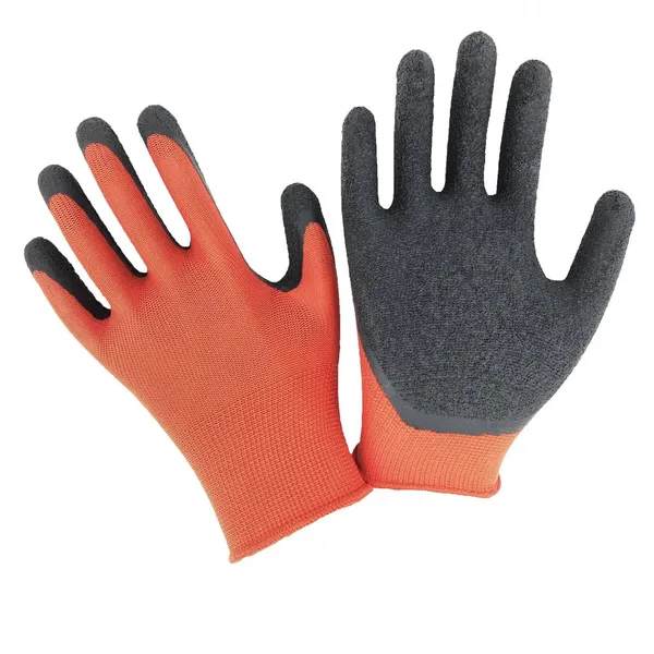 13 Gauge Polyester Liner Hardy Latex Coated Work Gloves Large photo-5