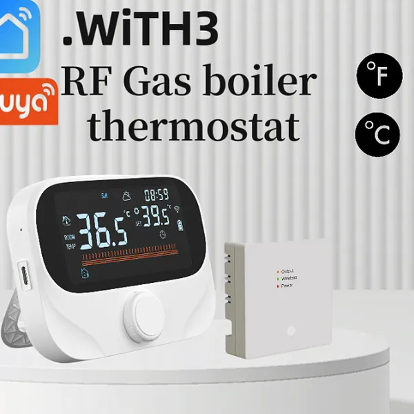 WIFI wall mounted boiler thermostat RF wireless one-to-one wall mounted boiler thermostat without wiring（Wechat/whatsapp:008613510231336
