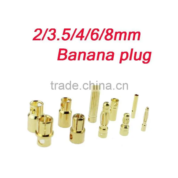 Gold Plated Bullet Plugs Male Female Banana Connectors photo-2