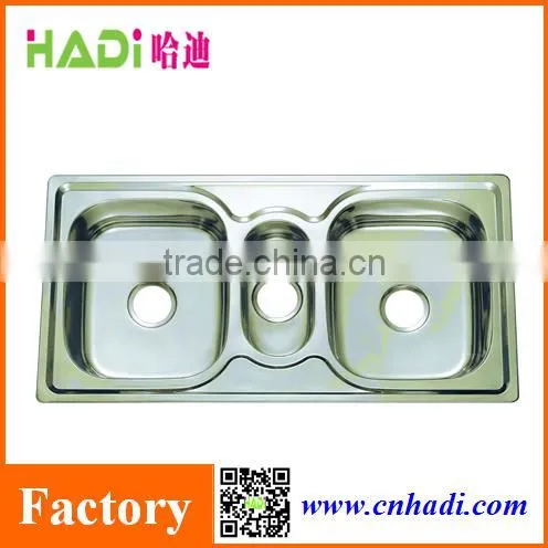 Large Apron Triple Bowl Stainless Steel Kitchen Sink HD10050B
