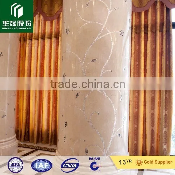 New Crema Marfil Marble Roman Roumd Column Pillar With Tan Brown Cap and Base photo-6