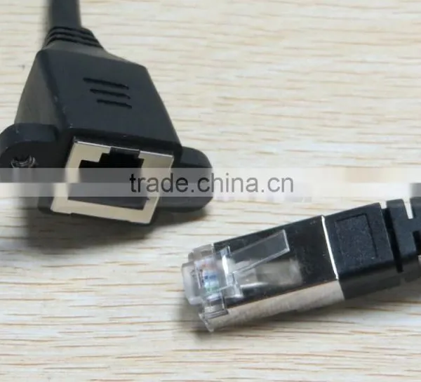 30CM 0.3M RJ45 Male to Female Screw Panel Mount Ethernet LAN Network Extension Cable photo-6