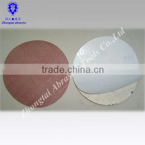 Manfacture OEM Round Red Aluminium Oxide Sand Paper With Hook and Loop photo-3