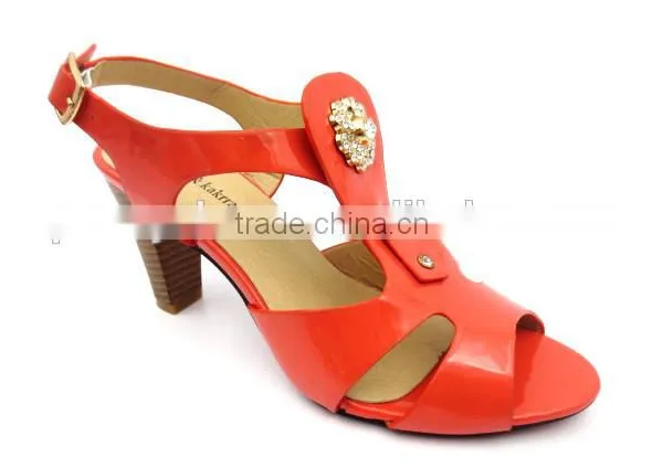 New High Heel Slingback Lady Elegant Office Sandals With Golden Button photo-2