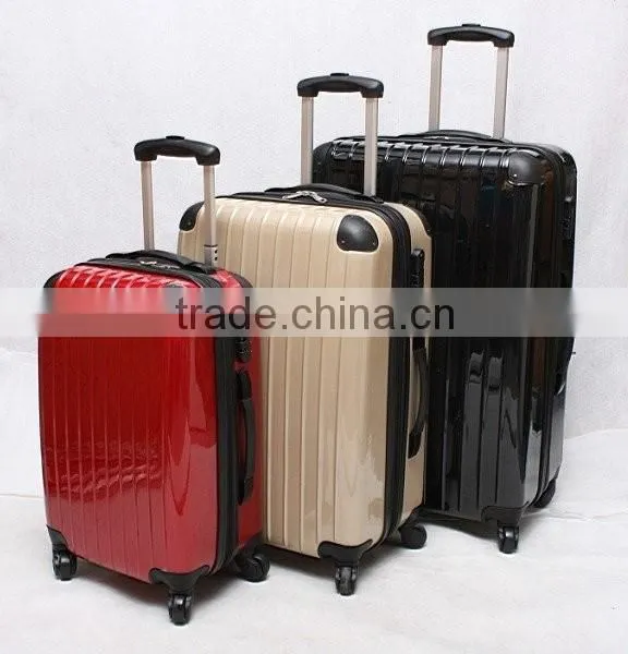 Stock ABS+PC 3pcs Expandable Rolling Trolley Luggage Set Closeout